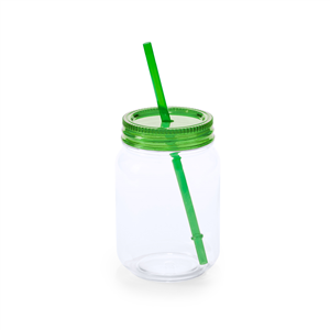 Bicchiere con cannuccia personalizzato 600 ml SIREX MKT4820 - Verde