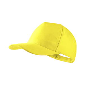 Cappellino baseball personalizzabile in cotone 5 pannelli BAYON MKT4901 - Giallo