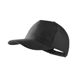 Cappellino baseball personalizzabile in cotone 5 pannelli BAYON MKT4901 - Nero