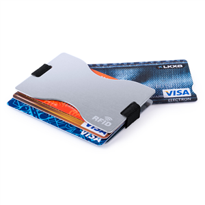 Porta carte di credito RFID in alluminio PORLAN MKT5188 - Platino