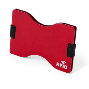 Porta carte di credito RFID in alluminio PORLAN MKT5188 - Rosso