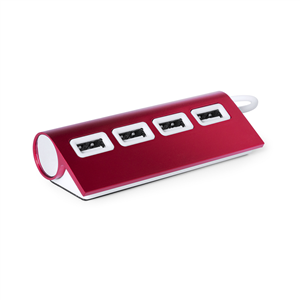 HUB USB in alluminio WEEPER MKT5201 - Rosso