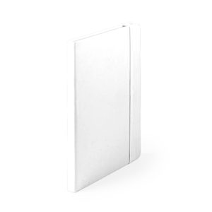 Quaderno personalizzato con elastico e copertina in poliuretano in formato A5 CILUXLIN MKT5300 - Bianco