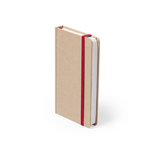 Quaderno con elastico e copertina in cartone riciclato in formato A6 BOSCO MKT5301 - Rosso