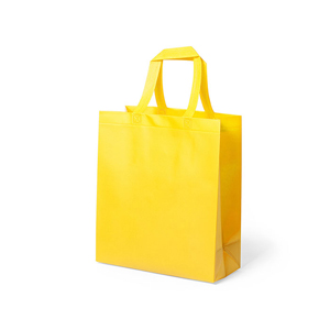 Shopper in tnt laminato cm 30x34x12 KUSTAL MKT5375 - Giallo