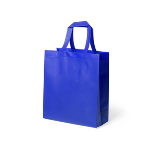 Shopper in tnt laminato cm 30x34x12 KUSTAL MKT5375 - Blu