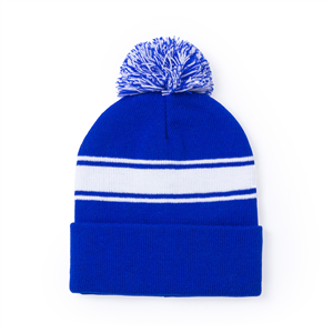 Cappello personalizzato invernale con ponpon BAIKOF MKT5592 - Blu