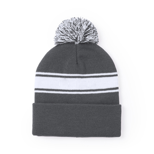 Cappello personalizzato invernale con ponpon BAIKOF MKT5592 - Grigio