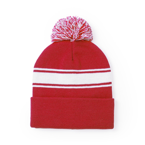 Cappello personalizzato invernale con ponpon BAIKOF MKT5592 - Rosso