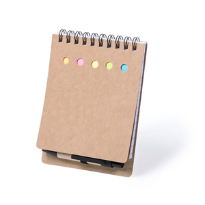 Block notes personalizzato in cartone riciclato con post it DISER MKT5670 - Neutro