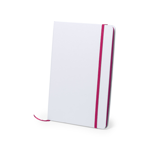 Quaderno personalizzato con portapenna e copertina con elastico in formato A5 KAFFOL MKT5672 - Fucsia