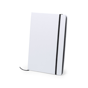 Quaderno personalizzato con portapenna e copertina con elastico in formato A5 KAFFOL MKT5672 - Nero