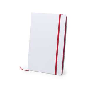 Quaderno personalizzato con portapenna e copertina con elastico in formato A5 KAFFOL MKT5672 - Rosso