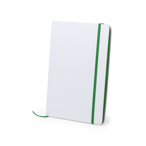 Quaderno personalizzato con portapenna e copertina con elastico in formato A5 KAFFOL MKT5672 - Verde Scuro