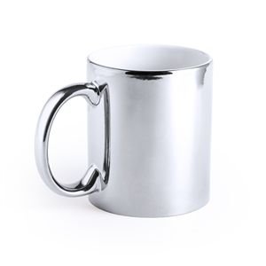 Tazza mug personalizzata in ceramica metallizzata 350 ml RENKUR MKT5984 - Platino