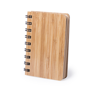 Quaderno personalizzato a spirale con copertina in bamboo e penna in formato A6 LEMTUN MKT6017 - Neutro