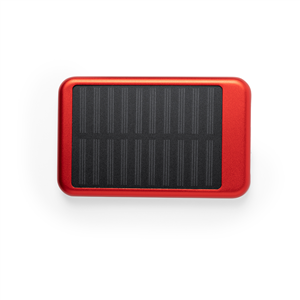 Powerbank solari in alluminio da 4000 mAh RUDDER MKT6307 - Rosso