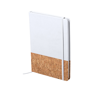 Quaderno personalizzato con copertina in sughero in formato A5 BLUSTER MKT6338 - Bianco