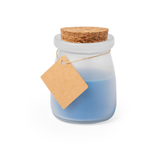 Candela aromatica in vetro e sughero TEPOR MKT6348 - Blu