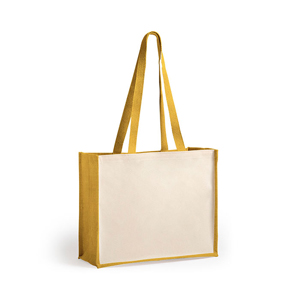 Shopper juta personalizzata cm 39x31,5x16 ROTIN MKT6387 - Giallo