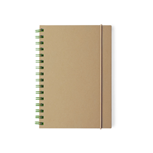 Quaderno ecologico a spirale con copertina in cartone riciclato in formato A5 ZUBAR MKT6399 - Verde