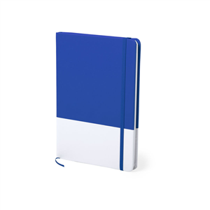 Block notes personalizzato con copertina in poliuretano con elastico in formato A5 MIRVAN MKT6457 - Blu