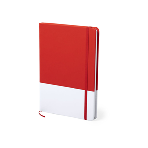 Block notes personalizzato con copertina in poliuretano con elastico in formato A5 MIRVAN MKT6457 - Rosso