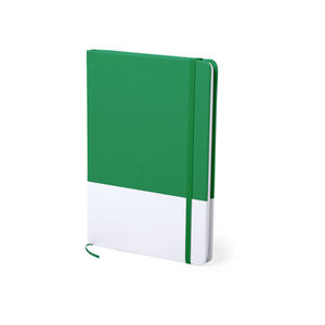 Block notes personalizzato con copertina in poliuretano con elastico in formato A5 MIRVAN MKT6457 - Verde