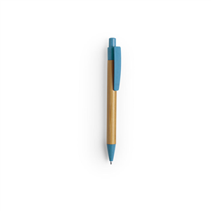 Penna bamboo e paglia di grano personalizzabile SYDOR MKT6495 - Blu