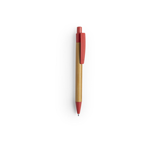 Penna bamboo e paglia di grano personalizzabile SYDOR MKT6495 - Rosso