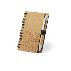 Quaderno a spirale con copertina in sughero e penna in formato A6 SULAX MKT6565 - Neutro