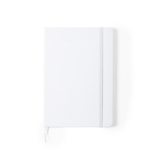 Quaderno personalizzato con elastico e copertina in rpet in formato A5 MEIVAX MKT6722 - Bianco