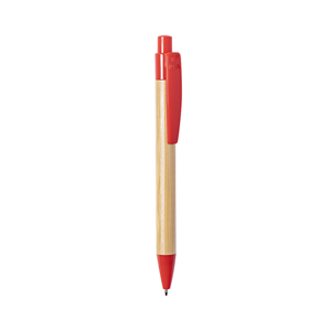 Penna a sfera in cartone riciclato e PLA compostabile HELOIX MKT6771 - Rosso