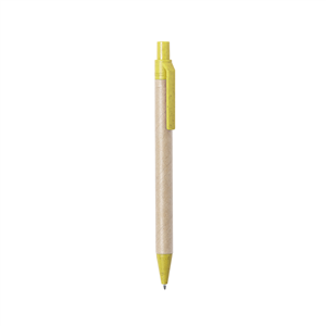 Penna ecologica in cartone riciclato e paglia di grano DESOK MKT6773 - Giallo