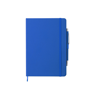 Taccuino personalizzato con penna e copertina con elastico in formato A5 ROBIN MKT6839 - Blu