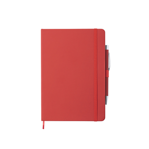 Taccuino personalizzato con penna e copertina con elastico in formato A5 ROBIN MKT6839 - Rosso