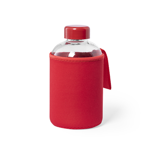 Bottiglia in vetro con guaina in neoprene 600 ml FLABER MKT6870 - Rosso