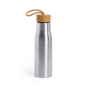 Borraccia acciaio inox e legno 600 ml DROPUN MKT6877 - Platino