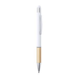 Penna in alluminio e bamboo con touch screen ZABOX MKT6938 - Bianco