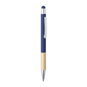 Penna in alluminio e bamboo con touch screen ZABOX MKT6938 - Blu Navy