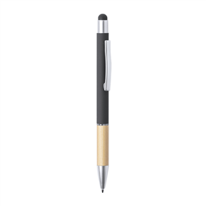 Penna in alluminio e bamboo con touch screen ZABOX MKT6938 - Nero