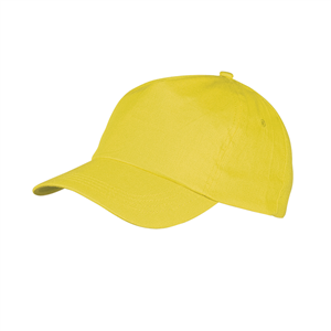 Cappellino baseball personalizzato in cotone 5 pannelli SPORT MKT8072 - Giallo