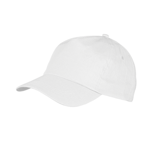 Cappellino baseball personalizzato in cotone 5 pannelli SPORT MKT8072 - Bianco