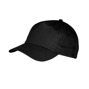 Cappellino baseball personalizzato in cotone 5 pannelli SPORT MKT8072 - Nero
