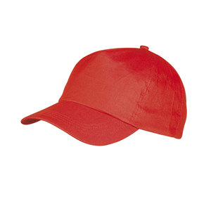 Cappellino baseball personalizzato in cotone 5 pannelli SPORT MKT8072 - Rosso