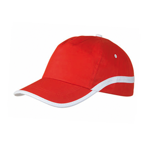 Cappellino sport in cotone LINE MKT8544 - Rosso - Bianco