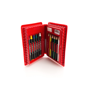Set di matite e pastelli colorati CLOWN MKT9710 - Rosso