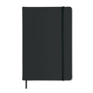 Quaderno con elastico e copertina in poliuterano soft in formato A6 NOTELUX MO1800 - Nero