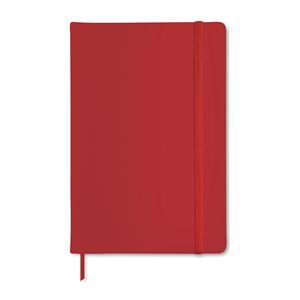 Taccuino promozionale con elastico e copertina in poliuterano soft in formato A5 ARCONOT MO1804 - Rosso