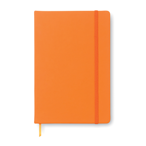 Taccuino promozionale con elastico e copertina in poliuterano soft in formato A5 ARCONOT MO1804 - Arancio